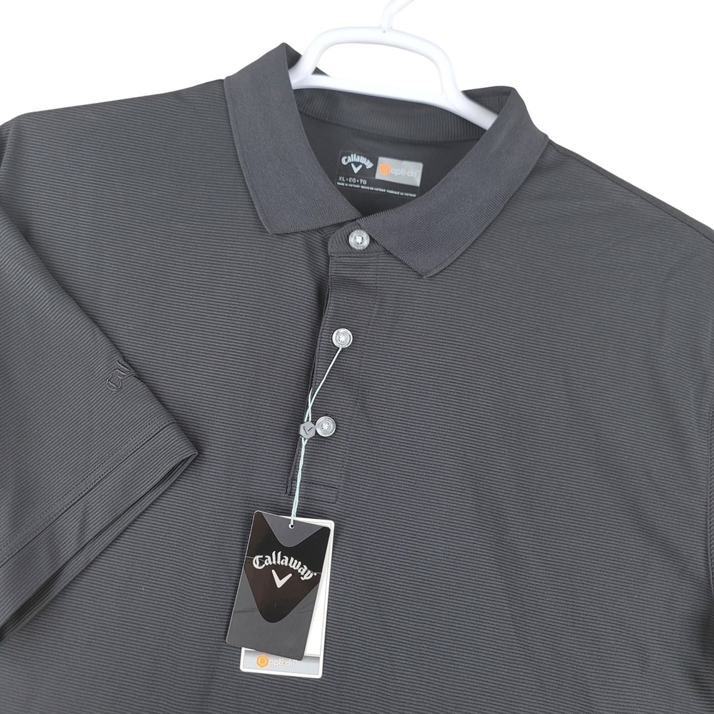 Callaway Polo Shirt Mens XL Black Opti-Dri Alliant Logo Short Sleeve Polyester
